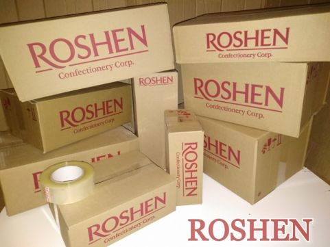 Коробки картонные с логотипом Рошен Roshen. Разового использования.